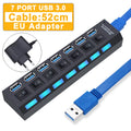 USB Hub 3.0 Hub USB 3 USB 2.0 Multi USB Splitter Power Adapter 4/7 Port Multiple Expander 2.0 with Switch for PC Accessories