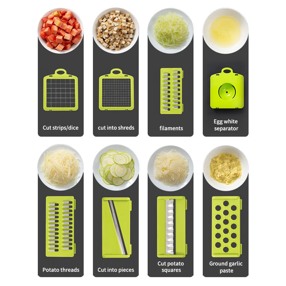 16 in 1 Multifunctional Vegetable Chopper Onion Chopper Handle Food Grate Food Chopper Kitchen Tools Vegetable Slicer Dicer Cut