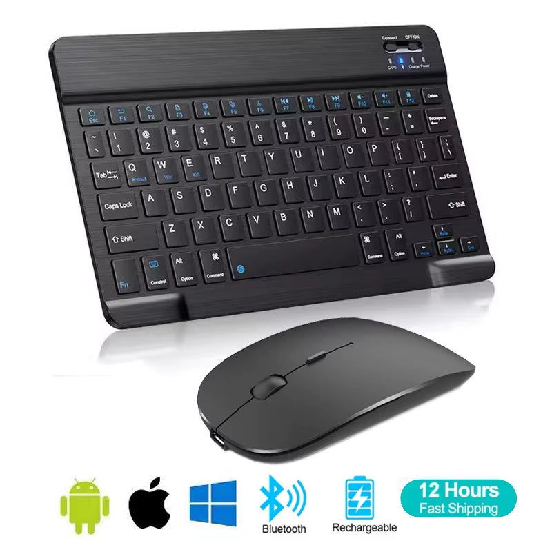 Mini Bluetooth Keyboard Wireless Keyboard Rechargeable for Phone Tablet Russian Spanish Keyboard for Android Ios Windows